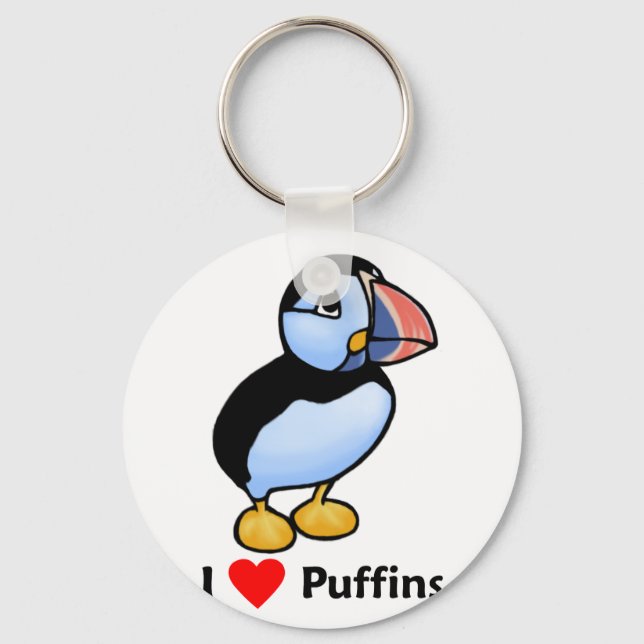 Porte-clés J'adore les Puffins (Recto)