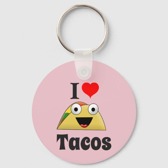 Porte-clés J'adore les Tacos (Recto)