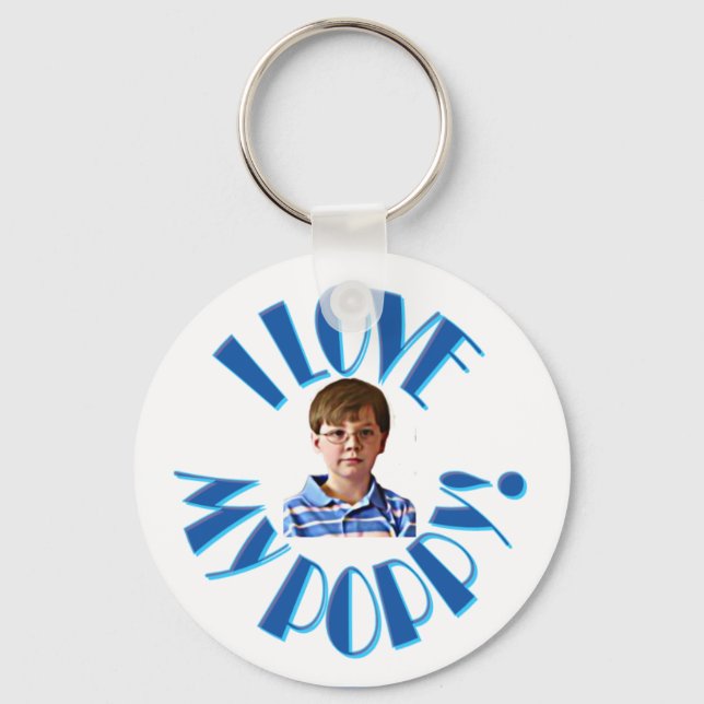 PORTE-CLÉS J'ADORE MON POPPY AVEC PHOTO (Recto)