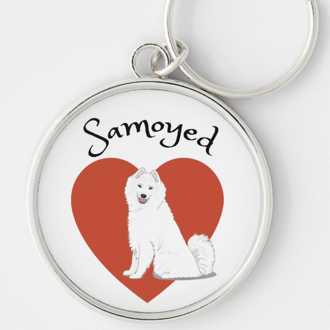 Porte-clés J'adore mon Samoyed ! (Devant)