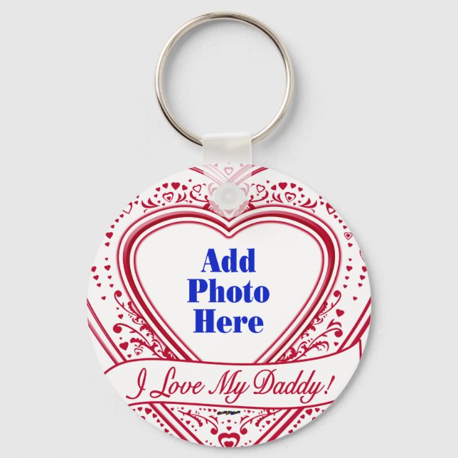 Porte-clés J'adore My Daddy ! Photo Red Hearts (Recto)