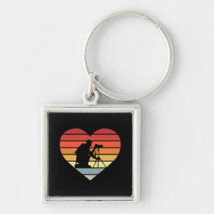Porte-clés J'adore photographier le cœur vintage