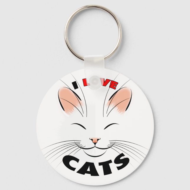 Porte-clés J'adore Porte - clé de chats (Recto)