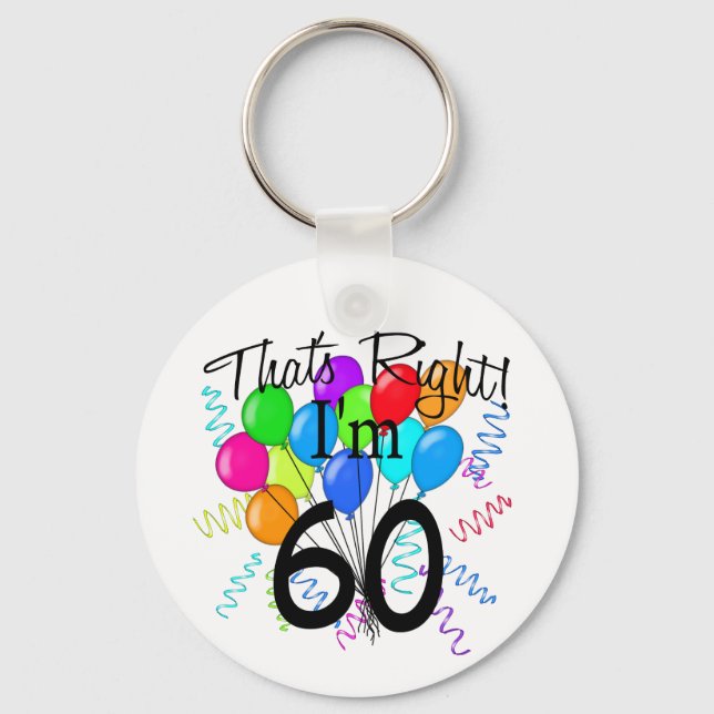 Porte-clés J'ai 60 ans - Anniversaire (Recto)