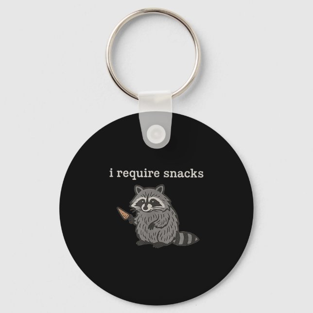 Porte-clés J'Ai Besoin De Snacks Chemise Raccoon Hommes Femme (Recto)