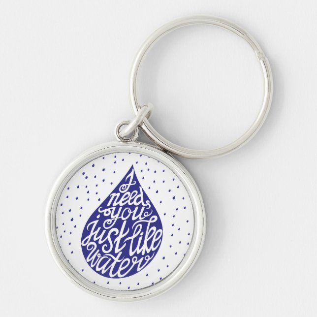 Porte-clés J'ai besoin de vous juste comme l'eau (Devant)