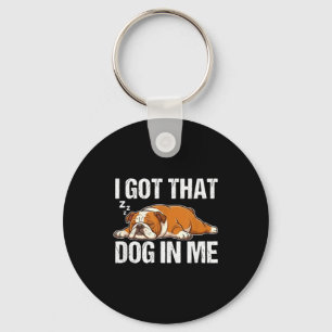 Porte-clés J'ai ce chien en anglais bulldog drôle endormi