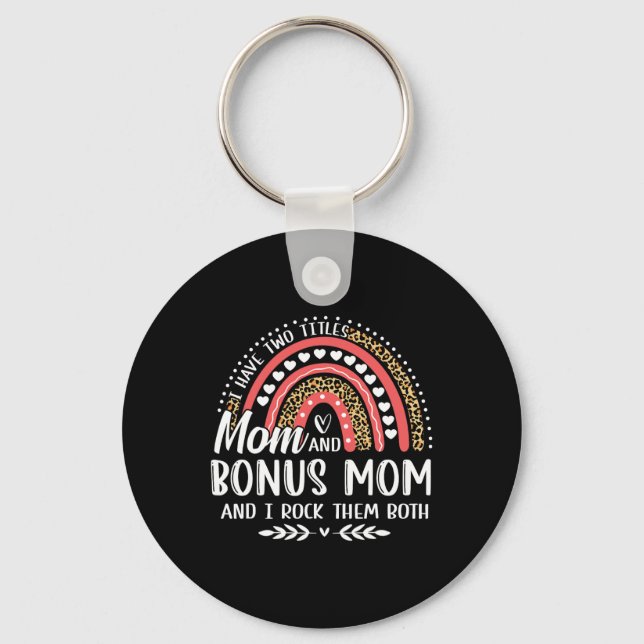 Porte-clés J'ai deux titres Maman Bonus Maman Fête des Mères  (Recto)