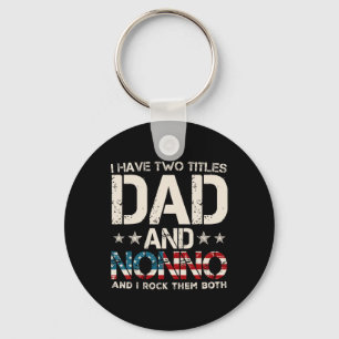 Porte-clés J'Ai Deux Titres Papa Et Nonno Us Drapeau Père D