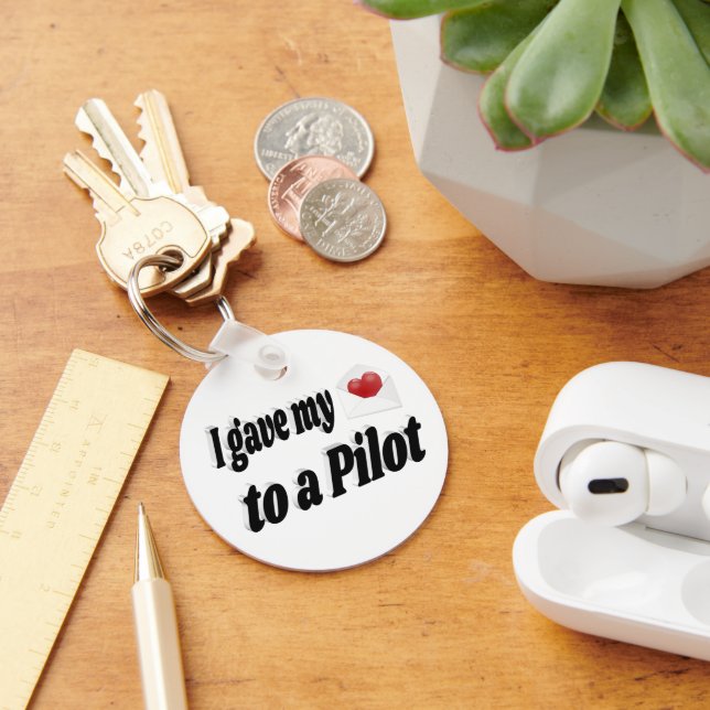 Porte-clés J'ai donné mon coeur à un pilote (Bureau)