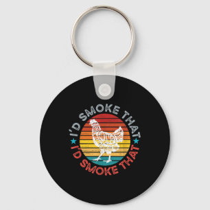 Porte-clés J'Ai Fumé Que Drôle Barbecue Viande Grillant Smo