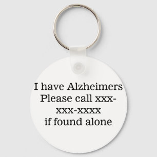 Porte-clés J'ai la maladie d'Alzheimer, carte d'identité du c