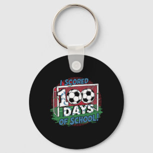 Porte-clés J'ai marqué 100 jours d'école joueur de football p