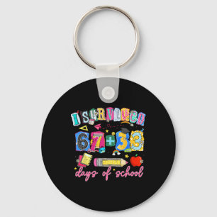 Porte-clés J'ai survécu 100 jours d'école Enseignant Clroom 6