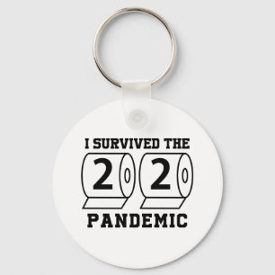 Porte-clés J'ai survécu 2020 Pandemic Toilet Paper drôle