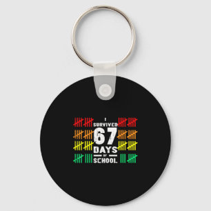 Porte-clés J'ai survécu 67 jours d'école drôle 67 mème enfant