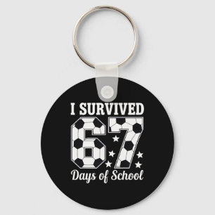 Porte-clés J'ai survécu 67 jours d'école façon football profe