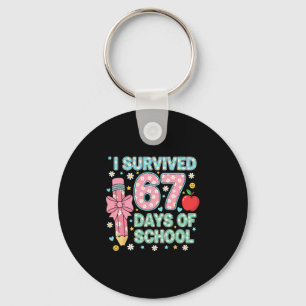 Porte-clés J'ai Survécu 67 Jours D'école Six Sept Mème Pour M
