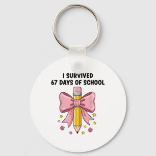 Porte-clés J'ai survécu 67 jours d'école Six Seven Mème pour 