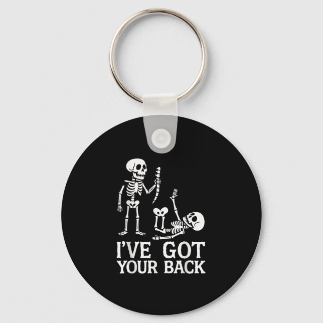 Porte-clés J'ai ton dos Costume de squelettes d'Halloween Drô (Recto)