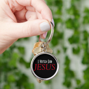 Porte-clés J'ai voté pour JESUS chrétien 