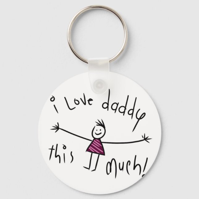 PORTE-CLÉS J'AIME BEAUCOUP PAPA ! NOUVELLE IDÉE DE CADEAU DE  (Recto)