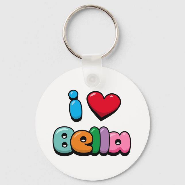 Porte-clés J'aime Bella (Recto)