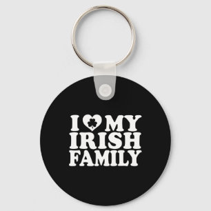 Porte-clés J'aime cœur Ma Famille Irlandaise St Patrick's Day