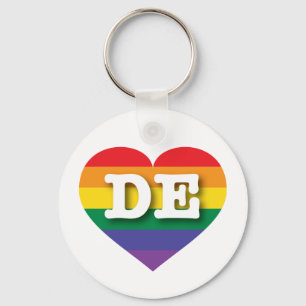 Porte-clés J'aime Delaware Gay pride Rainbow Heart
