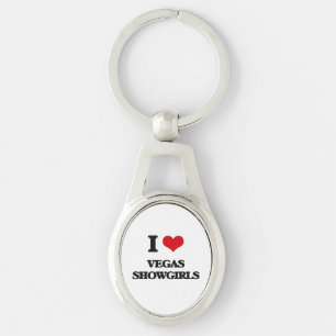 Porte-clés J'aime des filles de scène de Vegas
