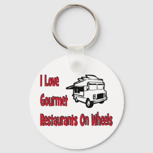 Porte-clés J'aime des restaurants gastronomiques sur des