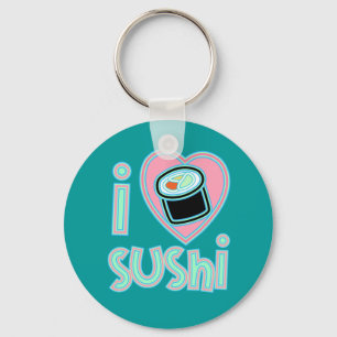 Porte-clés J'aime des sushi