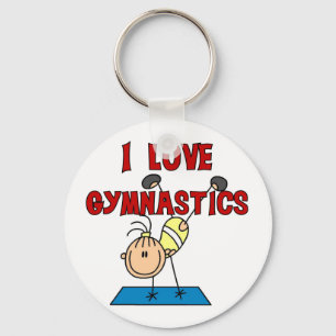 Porte-clés J'aime des T-shirts et des cadeaux de gymnastique