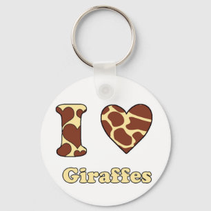 Porte-clés J'aime Giraffes