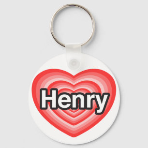 Porte-clés J'aime Henry. Je t'aime Henry. Coeur