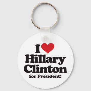 Porte-clés J'aime Hillary Clinton pour le président