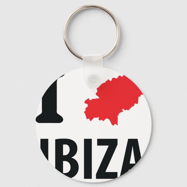 Porte-clés J'aime Ibiza icône de contour (Recto)