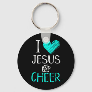 Porte-clés J'aime Jésus et acclamer la cheerleading chrétienn
