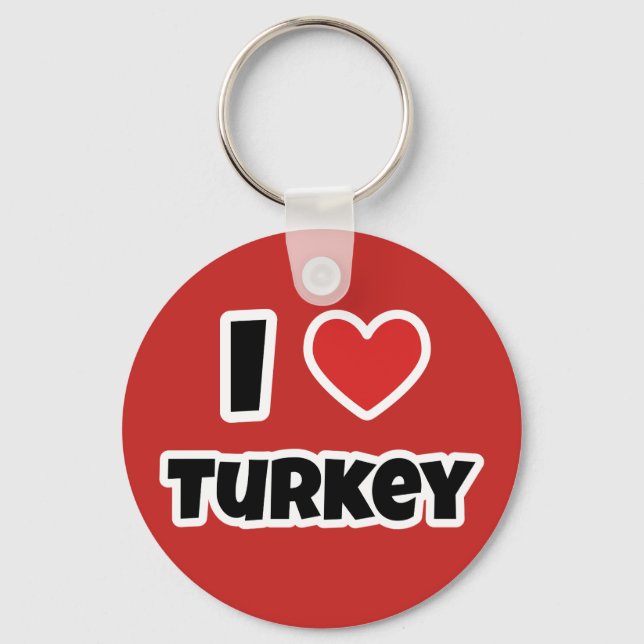 Porte-clés J'aime la Turquie (Recto)