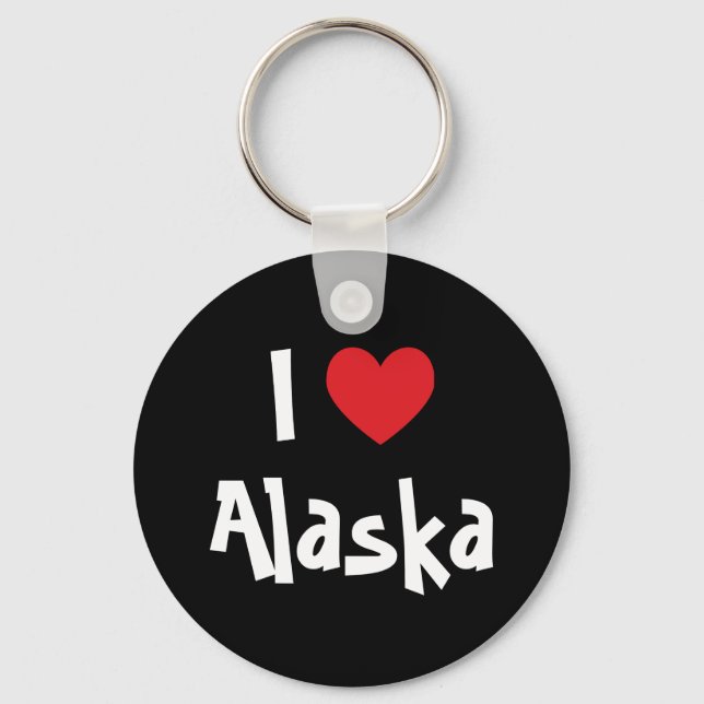 Porte-clés J'aime l'Alaska (Recto)