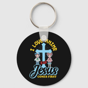 Porte-clés J'Aime L'Anime, Mais Jésus Est Le Premier Anime Ho