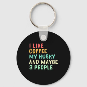Porte-clés J'Aime Le Café Et Mon Husky