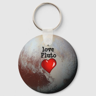 Porte-clés J'aime le coeur de rouge de Pluton