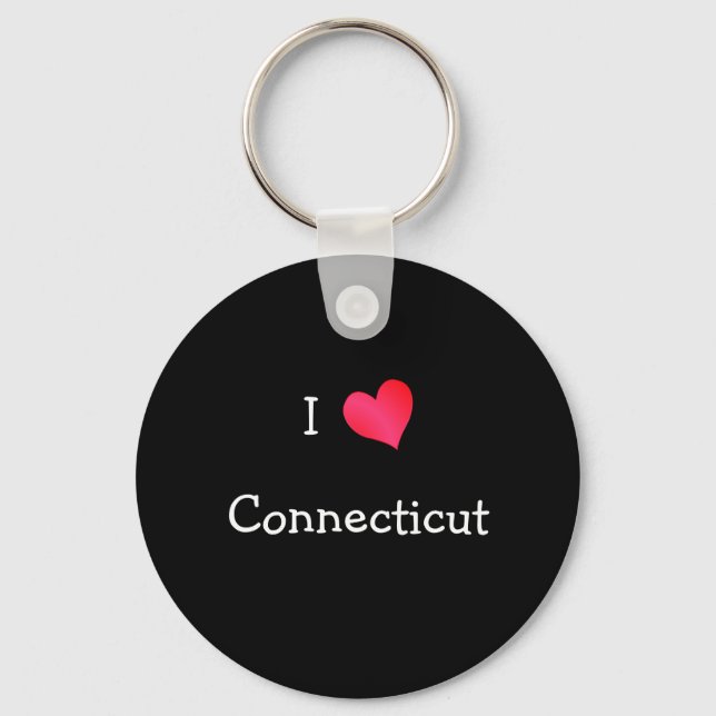 Porte-clés J'aime le Connecticut (Recto)