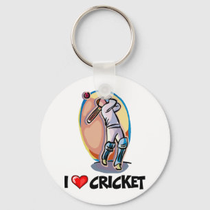 Porte-clés J'aime le cricket