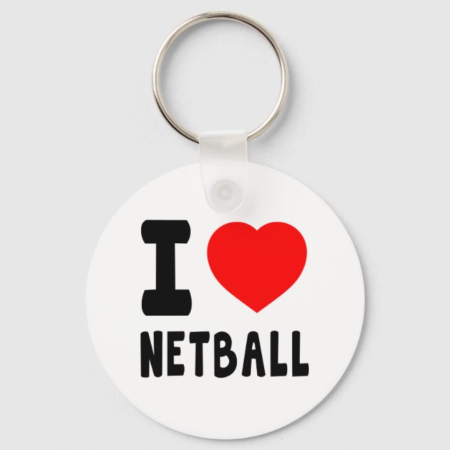 Porte-clés J'aime le Netball (Recto)