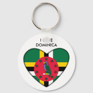 Porte-clés J'aime le porte - clé de la Dominique