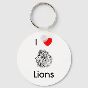 Porte-clés J'aime le porte - clé de lions