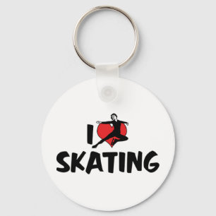 Porte-clés J'aime le Porte - clé de patinage