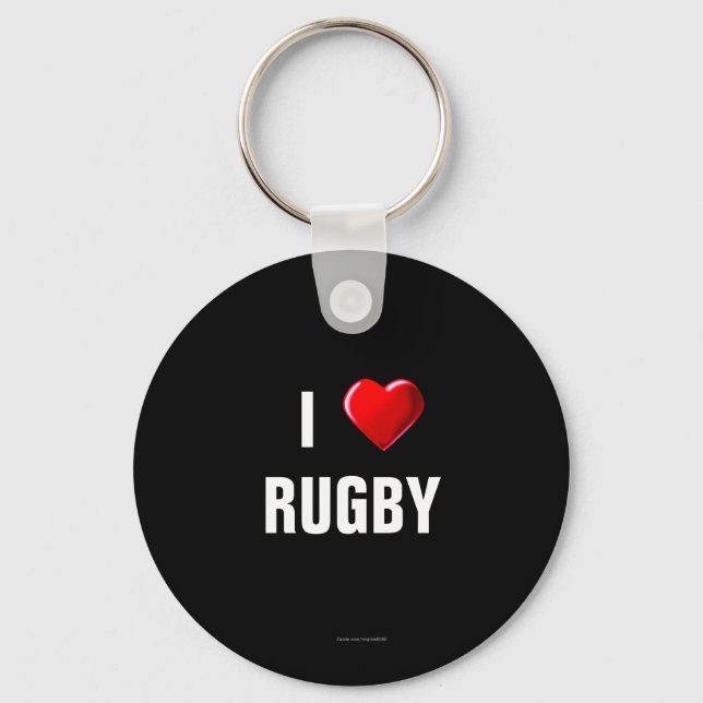 Porte-clés J'aime le porte - clé de rugby (Recto)